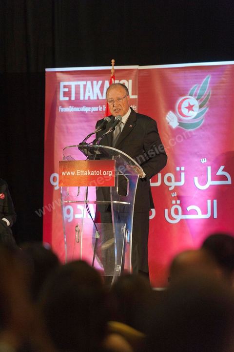 16 octobre : meeting Ettakatol à Tunis avec Mustapha Ben Jaafar scerétaire général du Parti.