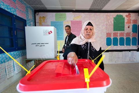Bureau de vote à Ghenjana, un hameau sur la route entre le Kef et Jendouba