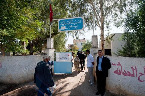 Bureau de vote à Mutoul sur la route entre Le Kef et Jendouba