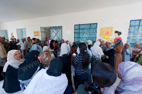 Bureau de vote à Mutoul sur la route entre Le Kef et Jendouba