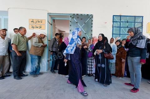 Bureau de vote à Mutoul sur la route entre Le Kef et Jendouba