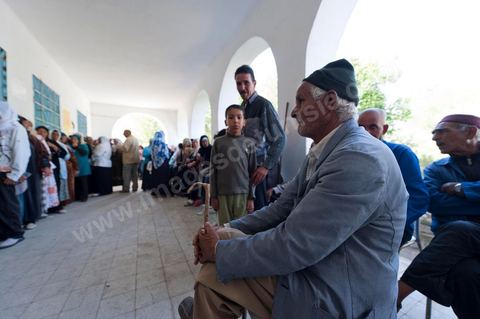 Bureau de vote à Mutoul sur la route entre Le Kef et Jendouba