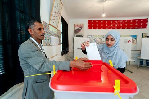 Bureau de vote à Mutoul sur la route entre Le Kef et Jendouba