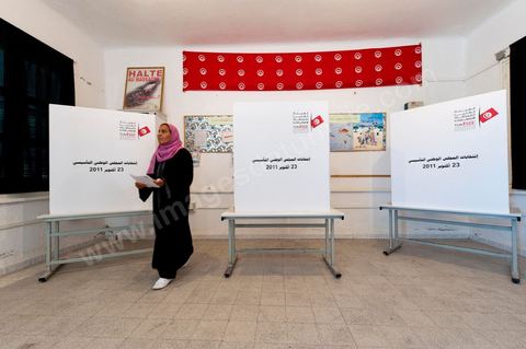 Bureau de vote à Mutoul sur la route entre Le Kef et Jendouba