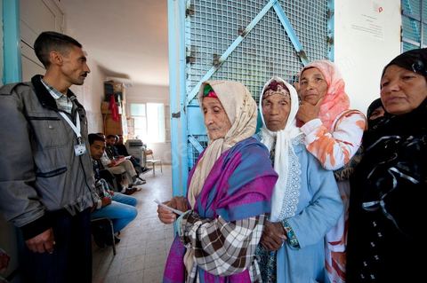 Bureau de vote à Mutoul sur la route entre Le Kef et Jendouba