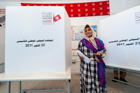 Bureau de vote à Mutoul sur la route entre Le Kef et Jendouba