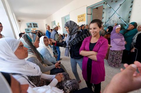 Bureau de vote à Mutoul sur la route entre Le Kef et Jendouba