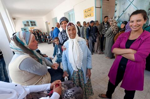 Bureau de vote à Mutoul sur la route entre Le Kef et Jendouba