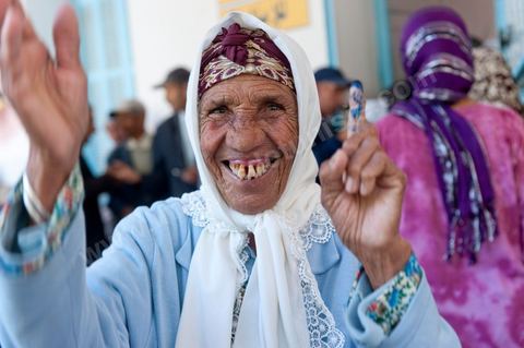 Bureau de vote à Mutoul sur la route entre Le Kef et Jendouba