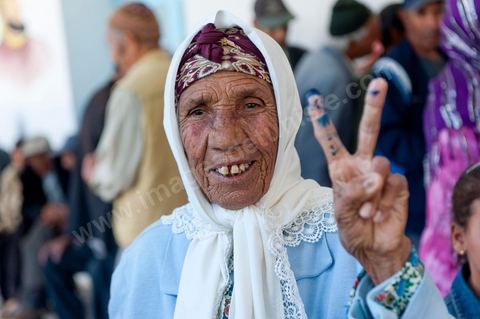 Bureau de vote à Mutoul sur la route entre Le Kef et Jendouba