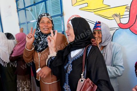Bureau de vote à Mutoul sur la route entre Le Kef et Jendouba