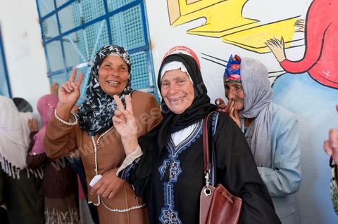 Bureau de vote à Mutoul sur la route entre Le Kef et Jendouba