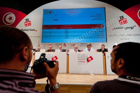 26 octobre : Conférence de Presse de l'ISIE proclamation des résultats partiels