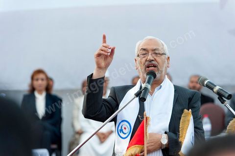 Discours de Rached Ghannouchi au Meeting de cloture du parti Ennahdha à Ben Arous dans le stade de foot en présence du président Rached Ghannouchi