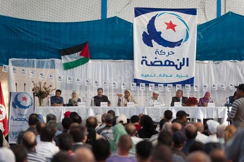 October 8: Ennahdha neighborhood rally at the Megrine gymnasium during the first week of the election campaign for the Constituent Assembly. Presentation of the Ben Arous candidate list. 