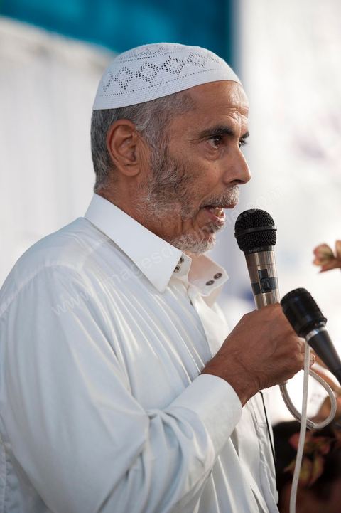 October 8: Sadok Chourou at an Ennahdha neighborhood rally at the Megrine gymnasium during the first week of the election campaign for the Constituent Assembly. Presentation of the Ben Arous candidate list. 