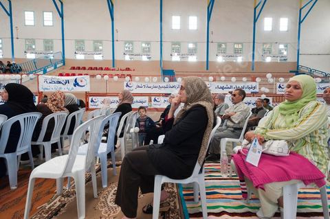 October 8: Ennahdha neighborhood rally at the Megrine gymnasium during the first week of the election campaign for the Constituent Assembly. Presentation of the Ben Arous candidate list. 