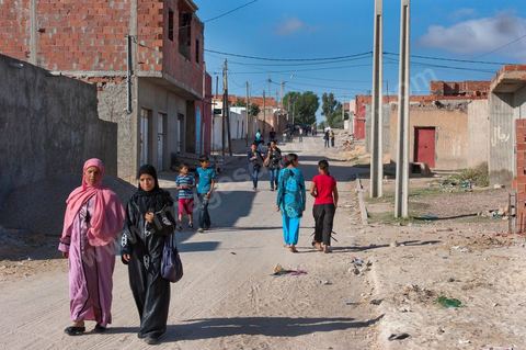 26 septembre 2011 : au coeur des quartiers populaires de la Cité Ezzouhour quartier de la révolution tunisienne à Kasserine