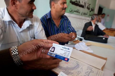 26 septembre 2011 : au siège du parti Ennahdha à Kasserine à quelques jours du lancement de la campagne électorale