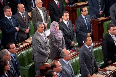 November 22, 2011: First meeting of the Constituent Assembly elected on October 23, with the first session attended by the 217 elected deputies, members of the outgoing government of Beji Caïd Essebsi, and the outgoing President of the Republic, Mr. Foued Mbazaa. Here are the deputies from El Aridha 
