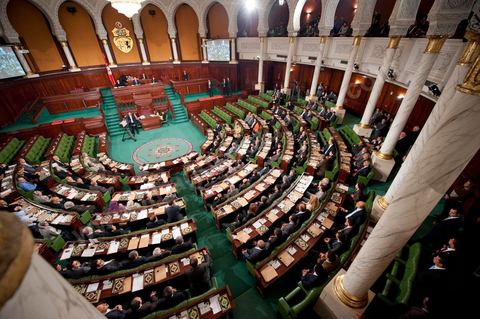 November 22, 2011: First meeting of the Constituent Assembly elected on October 23; during the second session, the only attendees were the elected representatives, with Mr. Hamadi Jebali, the future prime minister, and Moncef Marzouki, the future president of the Republic, seated side by side in the front row.
