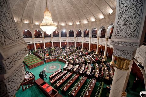 November 22, 2011: First meeting of the Constituent Assembly elected on October 23; during the second session, the only attendees were the elected representatives, with Mr. Hamadi Jebali, the future prime minister, and Moncef Marzouki, the future president of the Republic, seated side by side in the front row.