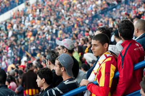 au stade d'El Menzah à Tunis pour le match de championnat tunisien entre l'EST , Espérance sportive de Tunis et l'USM, union sportive monastirienne. 