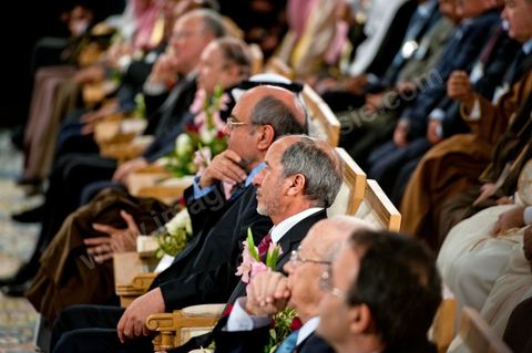 14 janvier 2012 : les officiels lors de la commémoration à Tunis du premier anniversaire de la Révolution tunisienne, le 14 janvier étant la date de la fuite de l'ex Président vers l'Arabie Saoudide. 