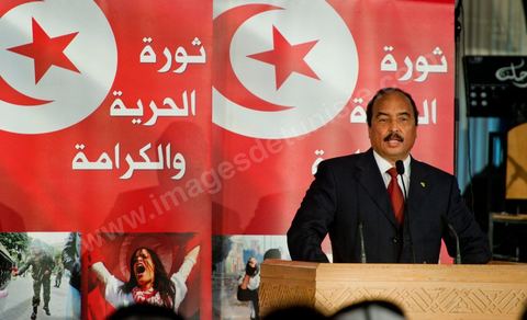 14 janvier 2012 :Discours du président Mohamed Ould Abdel Aziz de Mauritanie pour les commémorations du 14 janvier au palais des congrès de Tunis. commémoration à Tunis du premier anniversaire de la Révolution tunisienne, le 14 janvier étant la date de la fuite de l'ex Président vers l'Arabie Saoudide. 