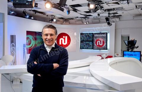 Nabil Karoui, Directeur de Nesma TV la chaine maghrébine dans les studios de la chaine à Radès en Tunisie