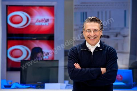 Nabil Karoui, Directeur de Nesma TV la chaine maghrébine dans les studios de la chaine à Radès en Tunisie