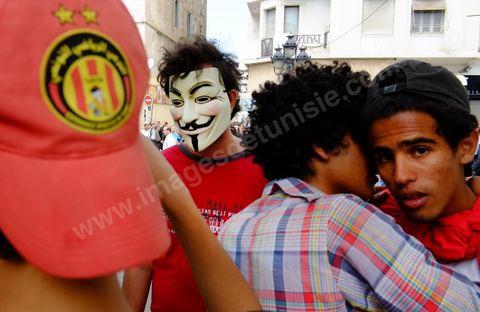 May 1, 2012, on Habib Bourguiba Avenue: a demonstration by Tunisian union members and workers on the avenue to celebrate Labor Day.
