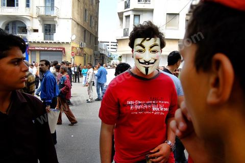 May 1, 2012, on Habib Bourguiba Avenue: a demonstration by Tunisian union members and workers on the avenue to celebrate Labor Day.