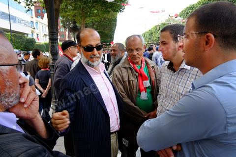 May 1, 2012, on Habib Bourguiba Avenue: a demonstration by Tunisian union members and workers on the avenue to celebrate Labor Day.
