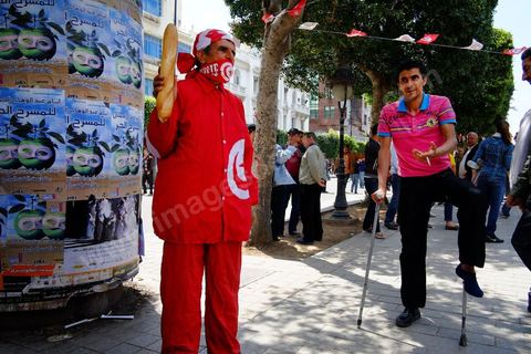 May 1, 2012, on Habib Bourguiba Avenue: a demonstration by Tunisian union members and workers on the avenue to celebrate Labor Day.