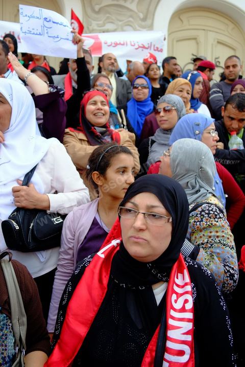 May 1, 2012, on Habib Bourguiba Avenue: a demonstration by Tunisian union members and workers on the avenue to celebrate Labor Day.