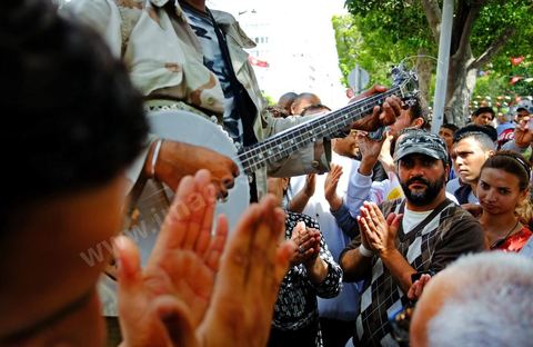 May 1, 2012, on Habib Bourguiba Avenue: a demonstration by Tunisian union members and workers on the avenue to celebrate Labor Day.