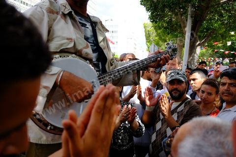 May 1, 2012, on Habib Bourguiba Avenue: a demonstration by Tunisian union members and workers on the avenue to celebrate Labor Day.