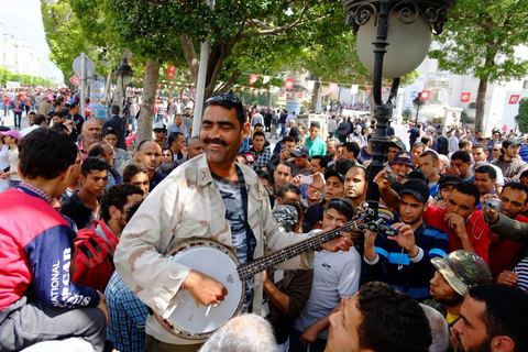 May 1, 2012, on Habib Bourguiba Avenue: a demonstration by Tunisian union members and workers on the avenue to celebrate Labor Day.
