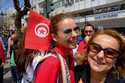 May 1, 2012, on Habib Bourguiba Avenue: a demonstration by Tunisian union members and workers on the avenue to celebrate Labor Day.