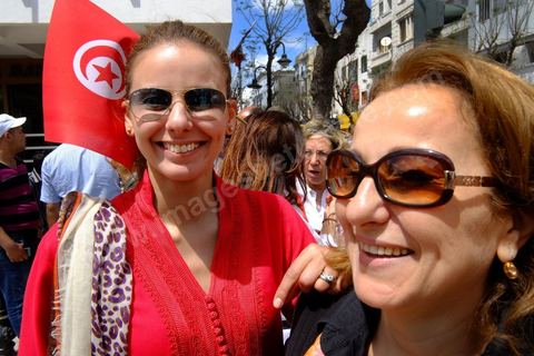 May 1, 2012, on Habib Bourguiba Avenue: a demonstration by Tunisian union members and workers on the avenue to celebrate Labor Day.