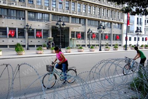May 1, 2012, on Habib Bourguiba Avenue: a demonstration by Tunisian union members and workers on the avenue to celebrate Labor Day.