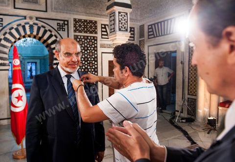 23 juin : au Premier Ministère, interview de Hamadi Jebali, Premier Ministre tunisien, pour TV5 émission "Internationale" en partenariat avec Le Monde et RFI