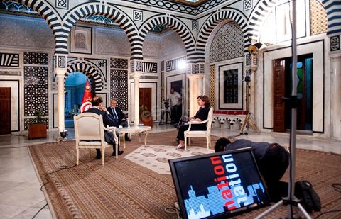 23 juin : au Premier Ministère, interview de Hamadi Jebali, Premier Ministre tunisien, pour TV5 émission "Internationale" en partenariat avec Le Monde et RFI