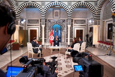 23 juin : au Premier Ministère, interview de Hamadi Jebali, Premier Ministre tunisien, pour TV5 émission "Internationale" en partenariat avec Le Monde et RFI