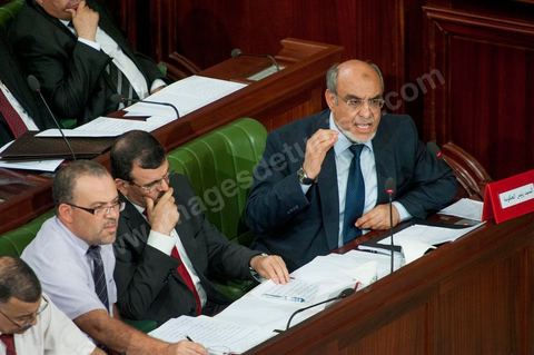 June 29: Hamadi Jebali (bottom right), head of government, flanked by Ali Laryedh, Minister of the Interior, Samir Dilou, Minister of Transitional Justice and Human Rights, and Abderrazak Kilani, Minister for Relations with the Assembly, at the plenary session of the National Constituent Assembly, attended by Hamadi Jebali, head of government, and a large number of ministers. This plenary session was convened to hear the government’s statement on the extradition case of former Libyan Prime Minister Baghdadi Mahmoudi. 