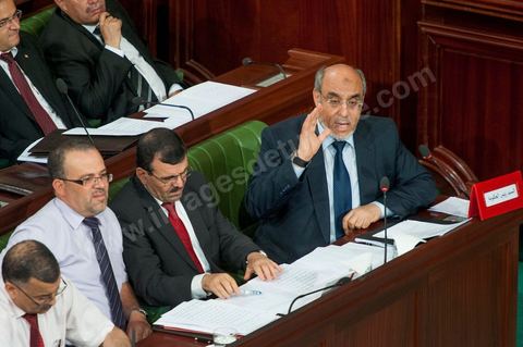 June 29: Hamadi Jebali (bottom right), head of government, flanked by Ali Laryedh, Minister of the Interior, Samir Dilou, Minister of Transitional Justice and Human Rights, and Abderrazak Kilani, Minister for Relations with the Assembly, at the plenary session of the National Constituent Assembly, attended by Hamadi Jebali, head of government, and a large number of ministers. This plenary session was convened to hear the government’s statement on the extradition case of former Libyan Prime Minister Baghdadi Mahmoudi. 