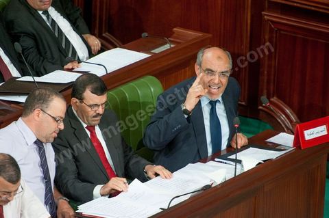 June 29: Hamadi Jebali (bottom right), head of government, flanked by Ali Laryedh, Minister of the Interior, Samir Dilou, Minister of Transitional Justice and Human Rights, and Abderrazak Kilani, Minister for Relations with the Assembly, at the plenary session of the National Constituent Assembly, attended by Hamadi Jebali, head of government, and a large number of ministers. This plenary session was convened to hear the government’s statement on the extradition case of former Libyan Prime Minister Baghdadi Mahmoudi. 