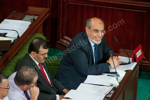 June 29: Hamadi Jebali (bottom right), head of government, flanked by Ali Laryedh, Minister of the Interior, Samir Dilou, Minister of Transitional Justice and Human Rights, and Abderrazak Kilani, Minister for Relations with the Assembly, at the plenary session of the National Constituent Assembly, attended by Hamadi Jebali, head of government, and a large number of ministers. This plenary session was convened to hear the government’s statement on the extradition case of former Libyan Prime Minister Baghdadi Mahmoudi. 
