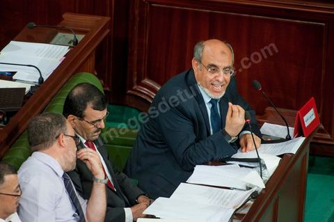 June 29: Hamadi Jebali (bottom right), head of government, flanked by Ali Laryedh, Minister of the Interior, Samir Dilou, Minister of Transitional Justice and Human Rights, and Abderrazak Kilani, Minister for Relations with the Assembly, at the plenary session of the National Constituent Assembly, attended by Hamadi Jebali, head of government, and a large number of ministers. This plenary session was convened to hear the government’s statement on the extradition case of former Libyan Prime Minister Baghdadi Mahmoudi. 
